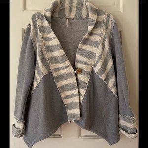 Free People Blue and White Jacket size XS